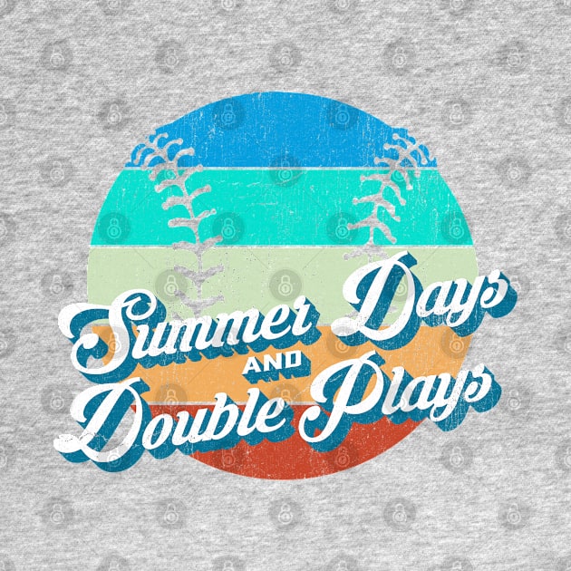 70s Style Retro Baseball Summer Days and Double Plays design graphic by Vector Deluxe